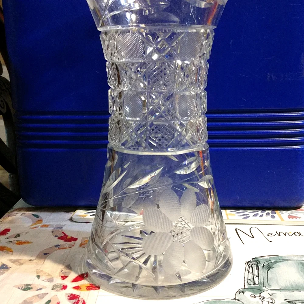 Botanical Elegant Vintage Crystal Hand-Cut Heavy 12